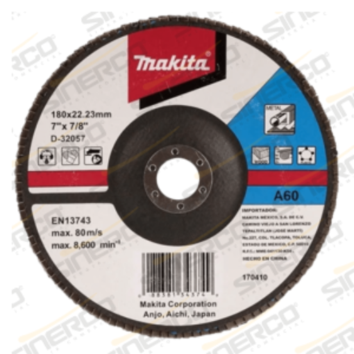 Imagen de MULTIDISCO FLAP DESBASTE 7" GRANO 60 MAKITA C/10PZ