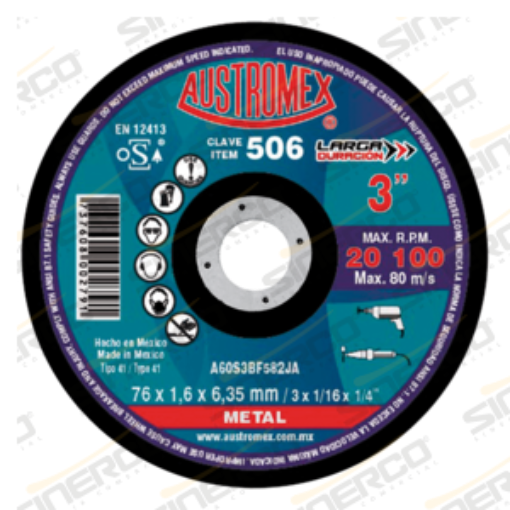 Imagen de 506 DISC PLAN CORTE LARG DURAC 3X1/16X1/4"