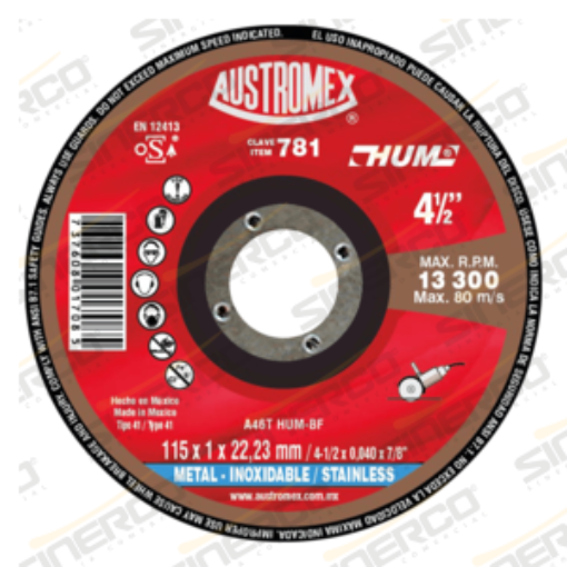 Imagen de 781 DISCO PLANO CORTE HUM 4-1/2X0.040X7/8™