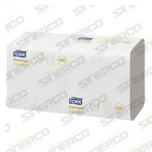 Imagen de TORK TOALLA INTERDOBLADA PREMIUM BLANCA HOJA DOBLE 21 PQ / 100 HJS